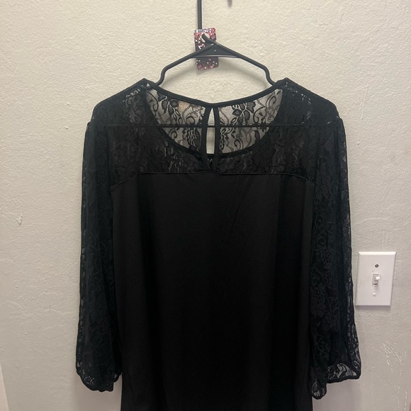 joie de vivre woman’s lace blouse, color, black size 3x new with tags - Picture 2 of 6